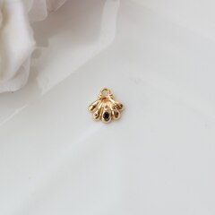 Подвеска Ракушка с фианитами 10 мм, позолота П327