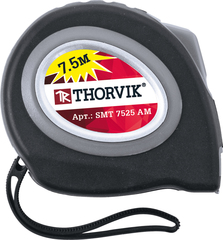 Thorvik SMT7525AM Рулетка с магнитным захватом и автостопом, в обрезиненном корпусе, 7.5 м 52896