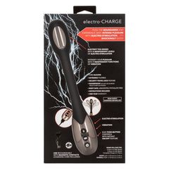 Черный гибкий вибромассажер с электростимуляцией Electro-Charge - 23,5 см. - 