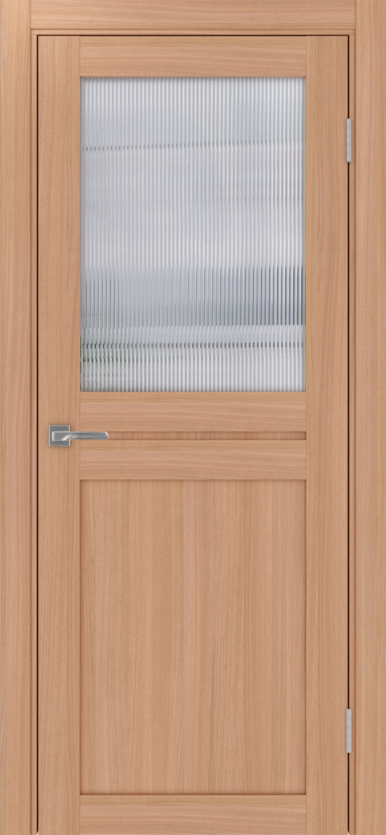 Дверь межкомнатная Оптима Порте Турин 520.211, цвет темный ясень, экошпон, стекло мору