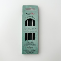KnitPro Mindful круговые съемные спицы (13 см) 3,5 мм арт. 36153