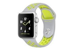 Apple Watch Nike+ 38 мм, корпус из серебристого алюминия, спортивный ремешок Nike цвета листовое серебро/салатовый