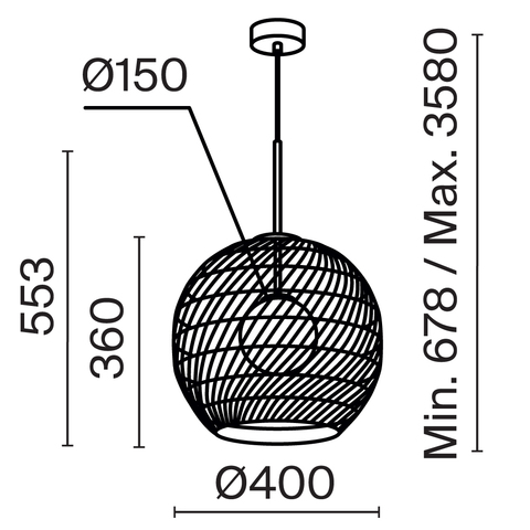 Подвесной светильник Maytoni CANE MOD204PL-01B