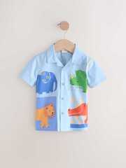 Рубашка с коротким рукавом для мальчика Next AB6-477, Голубой