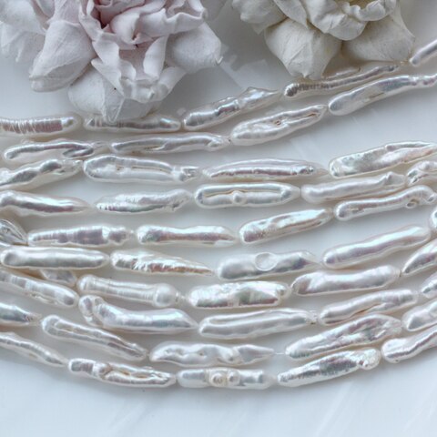 Жемчуг натуральный барочный, палочки, 27,2-36,5 мм, 1 нить, Ж034