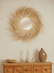 Зеркало интерьерное дизайнерское из рафии арт.ZER-1