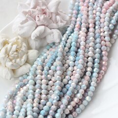 Бусины стеклянные перламутровый микс, круглые 6 мм, К166