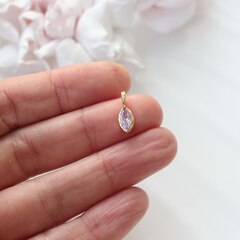 Подвеска Маркиз со светло-сиреневым фианитом, 14*5 мм, позолота, П397