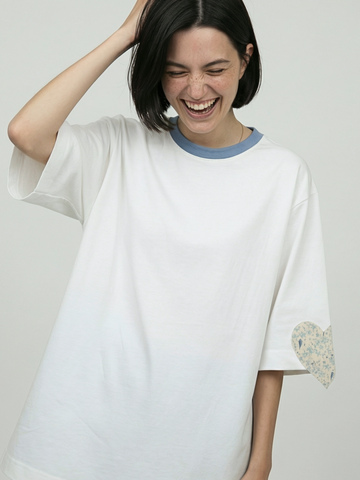 Футболка оверсайз женская белый Синички