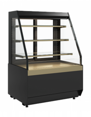 Кондитерская витрина Carboma KC70 VM 1,3-2 STANDARD открытая СКОШЕННАЯ БОКОВИНА (версия 2.0) (9005-0109) (Cube 2)