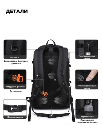 Картинка рюкзак туристический Nevo Rhino 1060-NW Black - 4