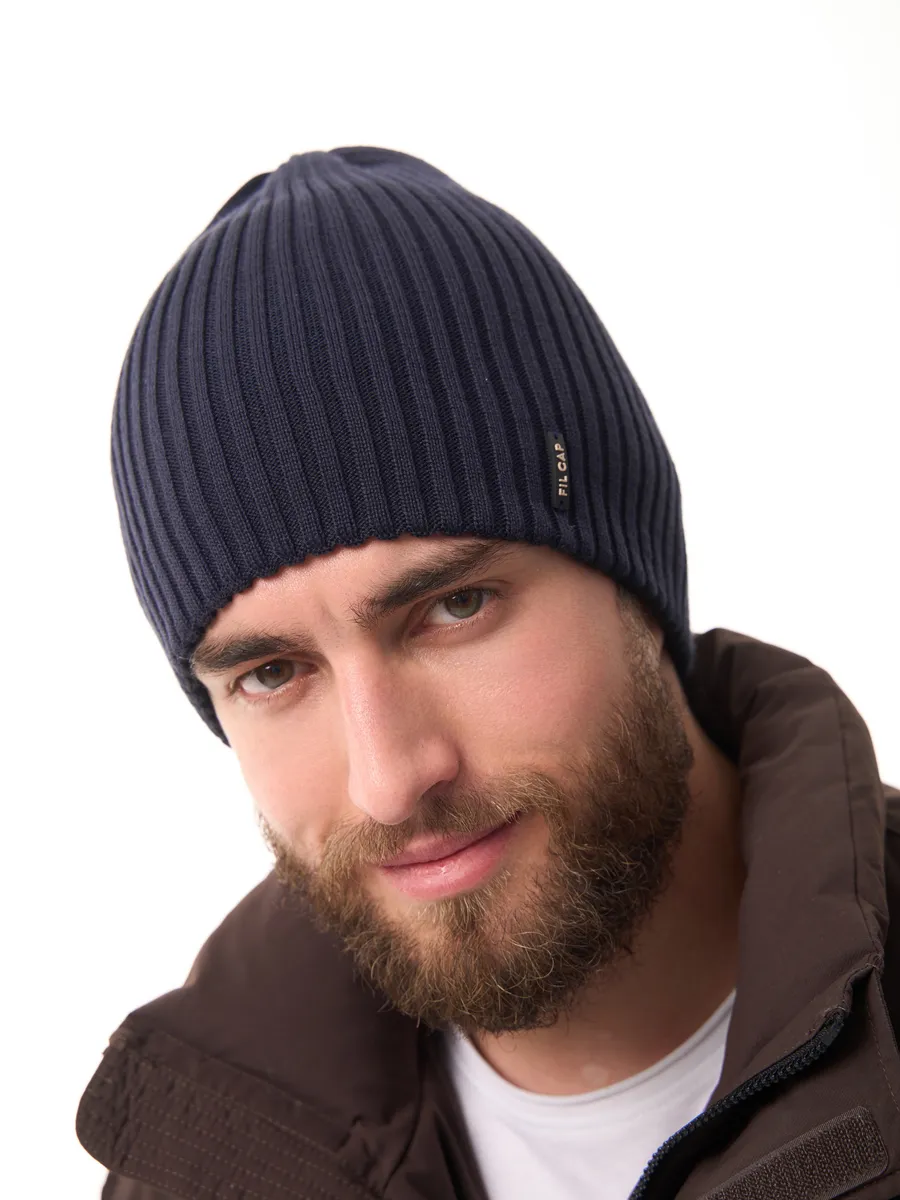 Шапка осенняя бини вязаная зима