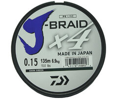 Купить шнур плетеный Daiwa J-Braid X4 135м 0,15мм зеленая