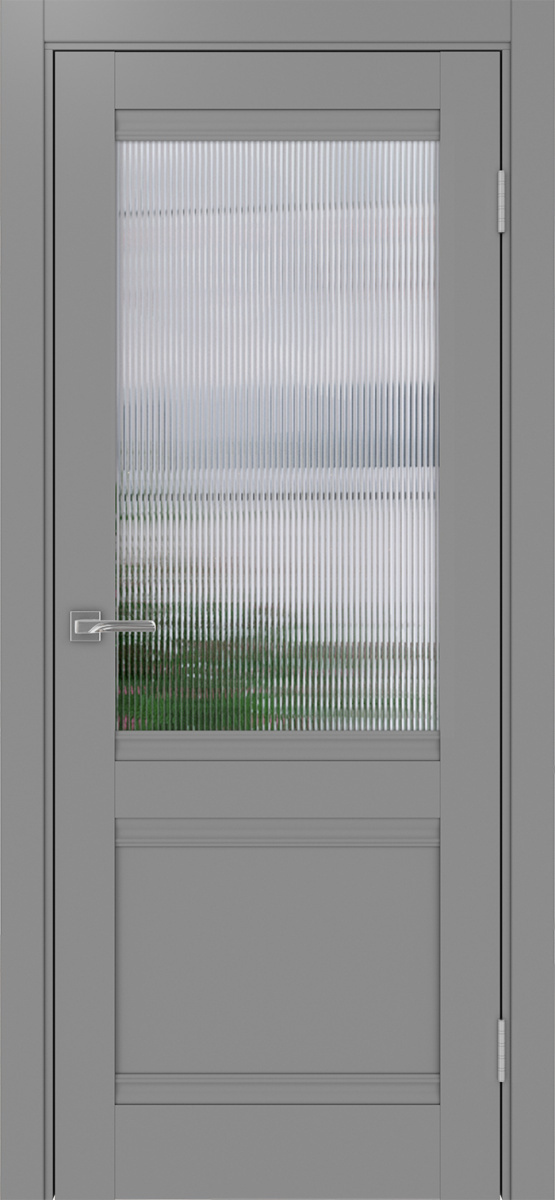 Дверь межкомнатная Оптима Порте Турин 502U.21, цвет серый, экошпон, стекло мору