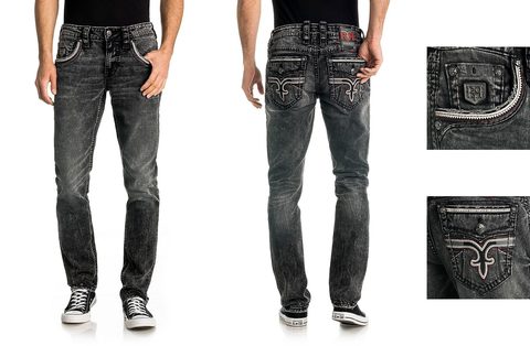 Rock Revival | Джинсы мужские ZACKARY A203 ALT STRAIGHT TJ3511A203 спереди и сзади