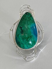Хризоколла Ф (кольцо из серебра)