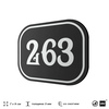 Номерок на дверь квартиры 263, для кабинета, офиса, шильдик 9 х 7 см, черный, Айдентика Технолоджи