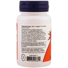 Now Foods, Витамин D-3, 400 МЕ, 180 мягких таблеток