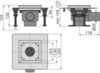 Сливной трап из нержавеющей стали 130×130 мм боковой сток, без pешетки, гидрозатвор, арт.APV130 AlcaPlast