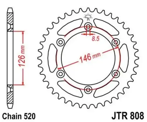 Звезда ведомая RK B4426-50 (JTR808.50)