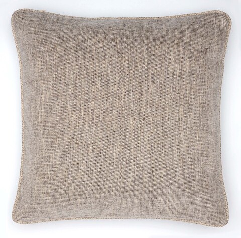 Подушка декоративная 45х45 Textil Roig Splendid бежево-серая с кантом в елочку