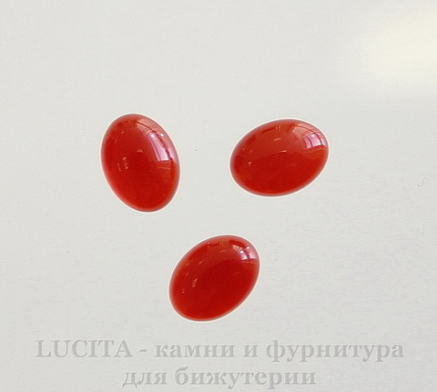 Кабошон овальный Агат Красный (прессов., тониров.) 8х6 мм