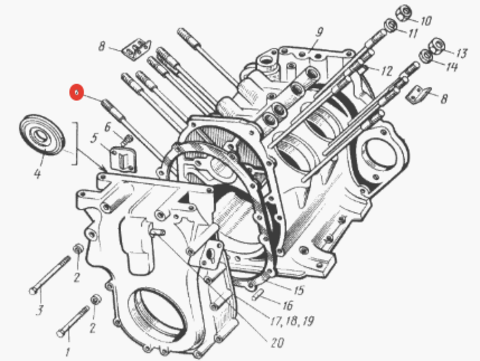 Переходная плита ЛуАЗ на двигатель Фольксваген дизель под маховик 132 / 135 зуба