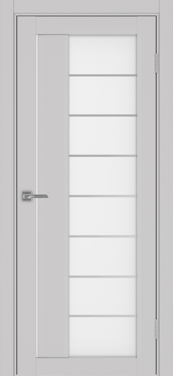 Дверь межкомнатная Оптима Порте Турин 524.22 АСС молдинг SC, цвет пепельный, экошпон, стекло мателюкс