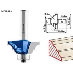 ЗУБР 33.3 x 13 мм, радиус 5 мм, фреза кромочная калевочная №4, Профессионал (28705-33.3)