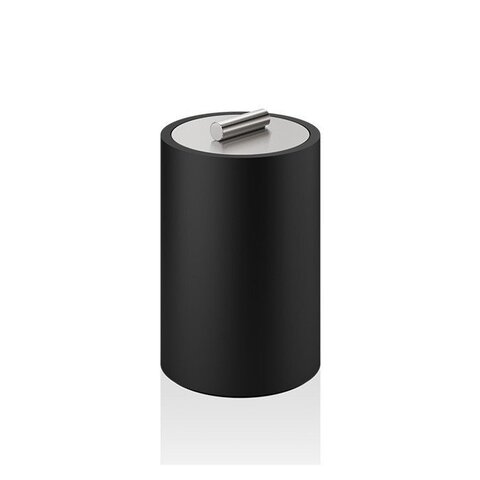 Decor Walther 0971465 Decor Walther Black Stone DMD L Баночка универсальная 16x10см, с крышкой, цвет: черный матовый / сталь матовая