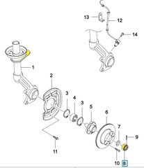 ГАЙКА СТУПИЦЫ ПЕРЕДНЕЙ NEXIA, LANOS, GENTRA, LACETTI, CHANCE 1,5, AVEO, ESP GM