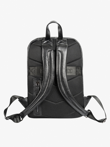 Кожаный рюкзак-компактный чёрного цвета