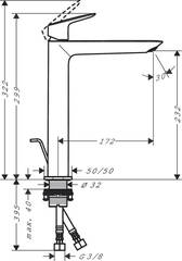 Смеситель для раковины 240, хром Hansgrohe Logis 71257000