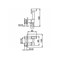 Смеситель с гигиеническим душем HAIBA HB5515 хром
