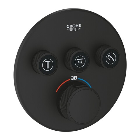GROHE 29508KF0 Grohtherm SmartControl Термостат для встраиваемого монтажа на 3 выхода, фантомный чёрный