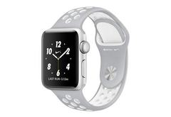Apple Watch Nike+ 38 мм, корпус из серебристого алюминия, спортивный ремешок Nike цвета листовое серебро/белый