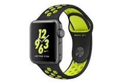 Apple Watch Nike+ 38 мм, корпус из алюминия цвета серый космос, спортивный ремешок Nike цвета чёрный/салатовый