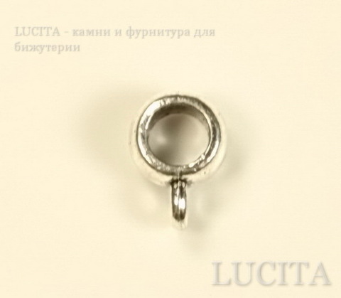 Бейл гладкий 8,5х4 мм (цвет - античное серебро), 5 штук