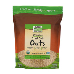 Now Foods, Real Food, Organic Steel Cut Oats, 2 фунта (907 г)