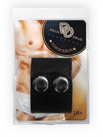 Черный ремень-утяжка на пенис на заклепках - Джага-Джага BDSM 901-02 BX DD
