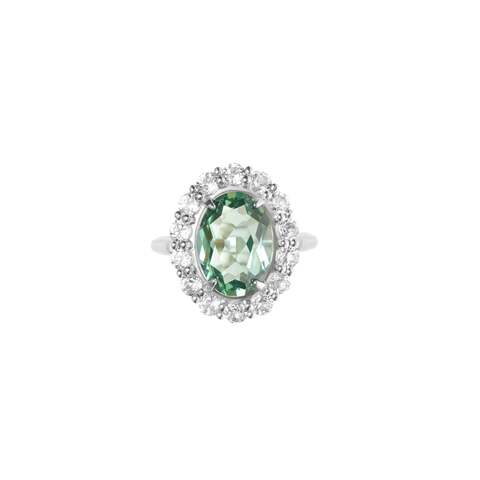 Oval Green Amethyst Ring