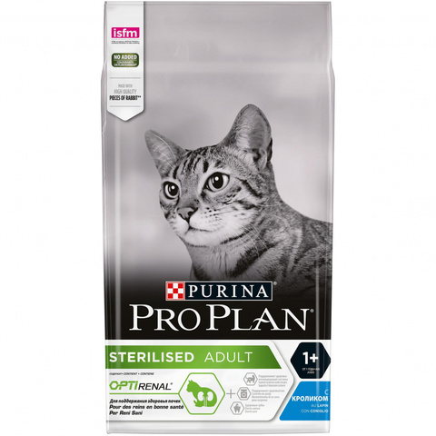 Pro Plan OPTIRENAL Стерил кошки Кролик, сухой (1,5 кг)