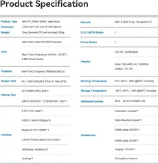 Мини-ПК Beelink MINI S12 PRO Intel N100 4-ядерный 4-потоковый,3.4 ГГц, 16Гб 500Гб SSD, синий