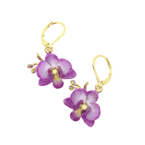 Серьги Орхидея (сиреневая)