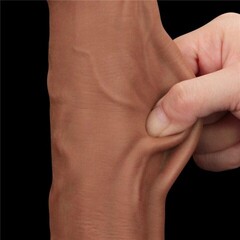 Реалистичный фаллоимитатор двухслойный King Sized Sliding Skin (29*5,4 см.) коричневый цвет