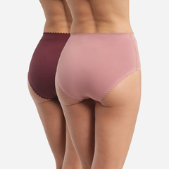 Трусы женские хлопковые 2 шт. в упаковке DIM 0DFP_Розовый/Бордовый