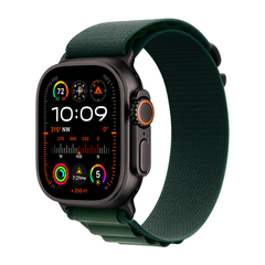 Умные часы Apple Watch Ultra 2 (2024) GPS + Cellular, 49mm, Black Titanium Case with Dark Green Alpine Loop L, (Темно-зеленый)