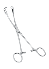 Щипцы маточные двузубые изогнутые