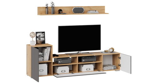 Гостиная Сильвия тип 2 дуб крафт золотой / графит матовый