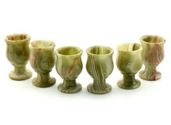 Водочный набор из камня оникс 6 шт 35*35*55 мм. в бархатной коробке